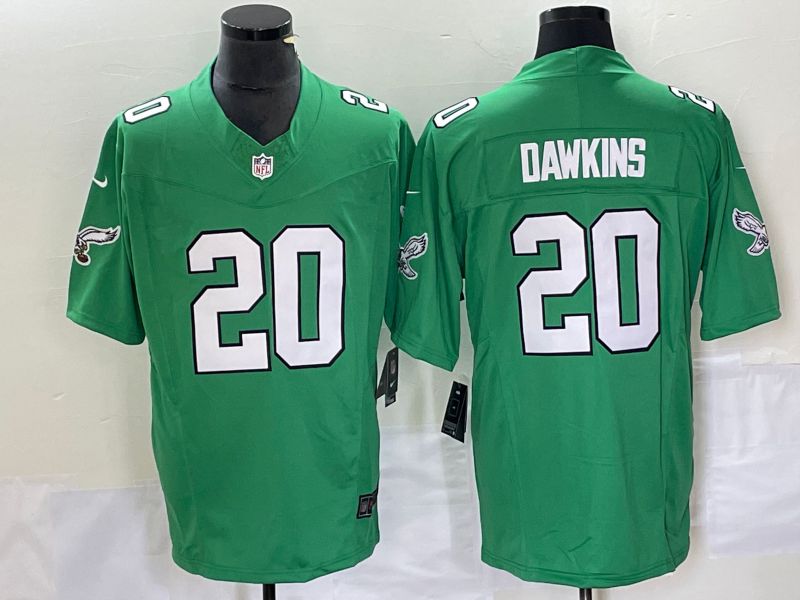Men Philadelphia Eagles #20 Dawkins Green Nike Throwback Vapor Limited NFL Jersey